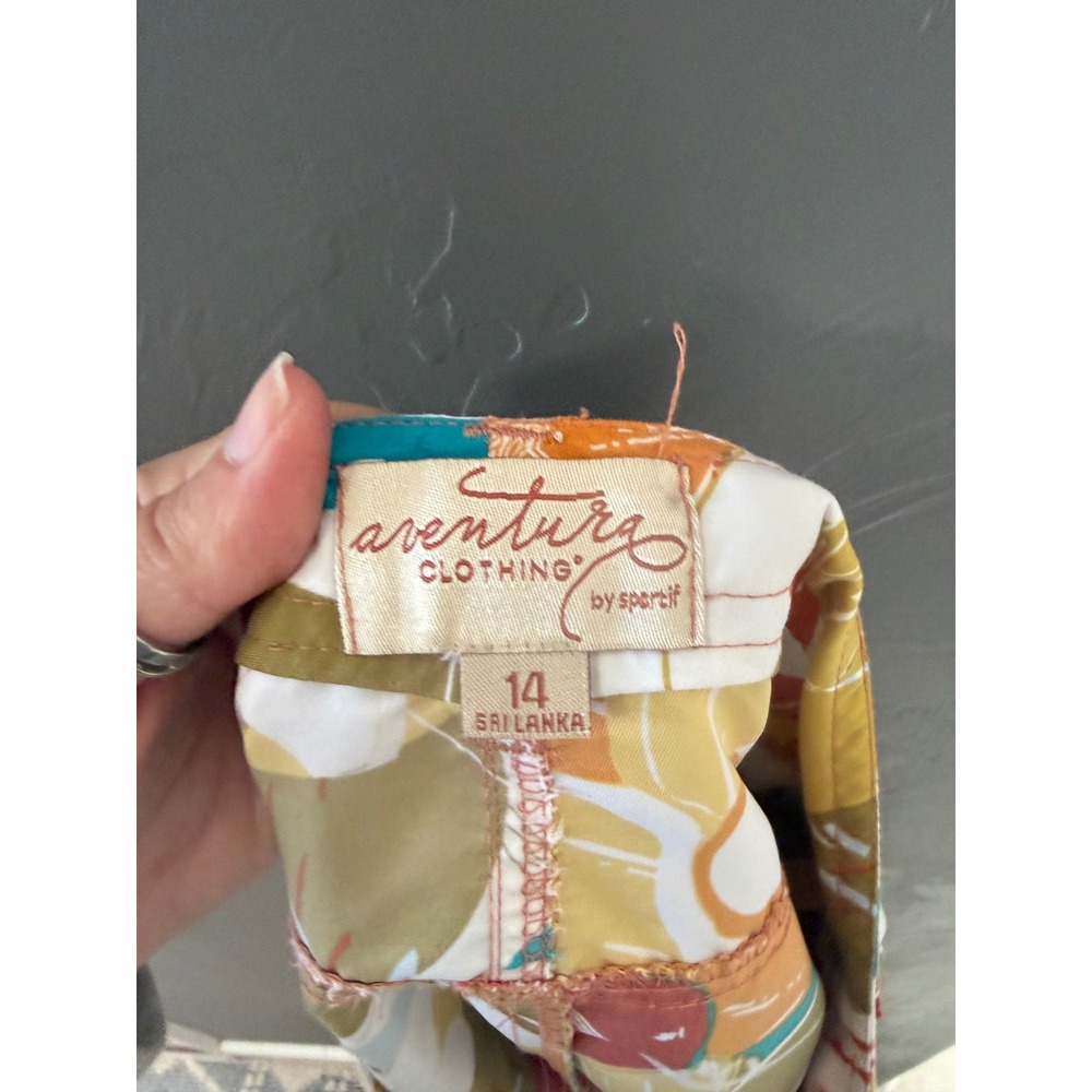 Aventura Clothing Sportif Womens Floral Skort Size 14 Tropical Orange Teal Mini - Picture 8 of 9